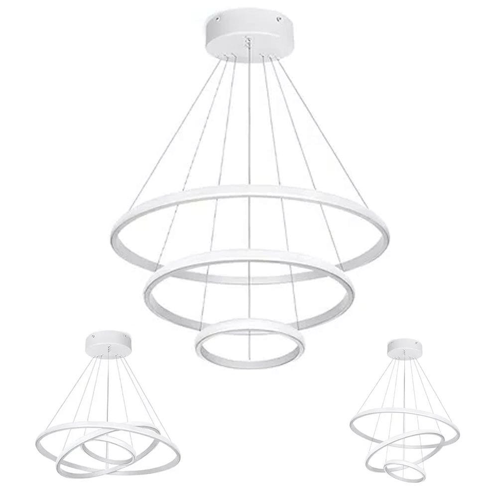 Lustre Luminaria Pendente 3 Em 1 Arcos Ajustaveis Decoraçao Sala Estar Casa Cozinha Gourmet Restaurante Iluminaçao