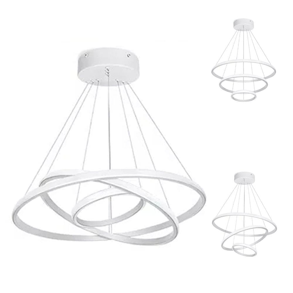 Lustre Pendente Luminaria Aneis 3 Em 1 Multi Temperatura Decoraçao Sala Estar Cozinha Goumert
