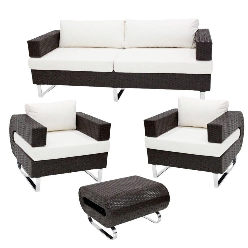 Conjunto De Sofá Completo Modelo Begônia Preto