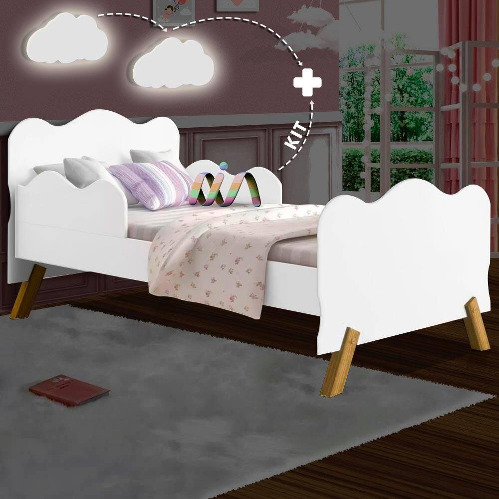 Cama Infantil Angel VJ 2 Luminárias Nuvem Cristal Divaloto