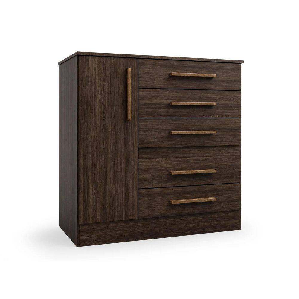 Cômoda Advantage 5 Gavetas 1 Porta Capuccino Wood