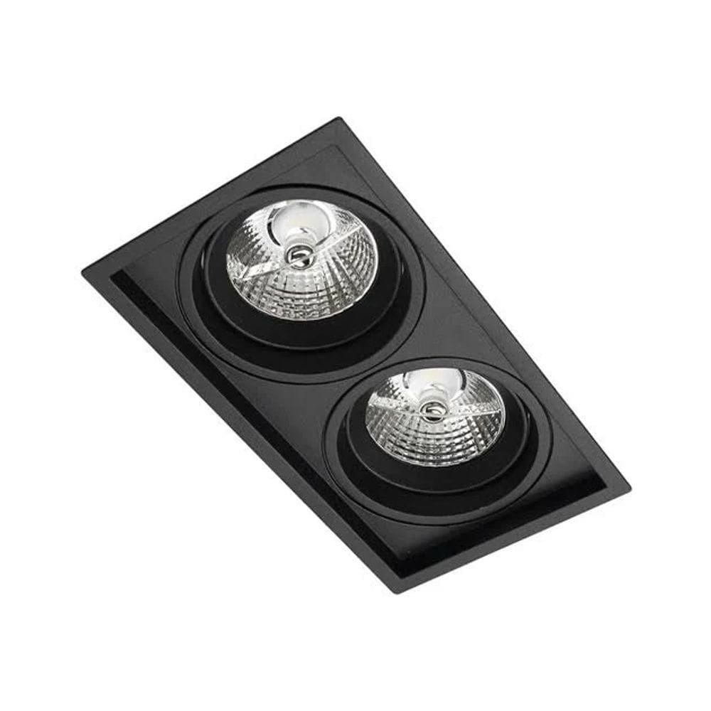 Spot Embutir Recuado Microborda Duplo Ar70 Preto - Interlight