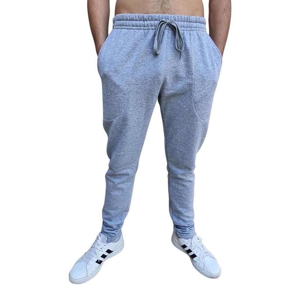 Calça Moletom Masculina Felpada Básica Cós Elástico Cadarço