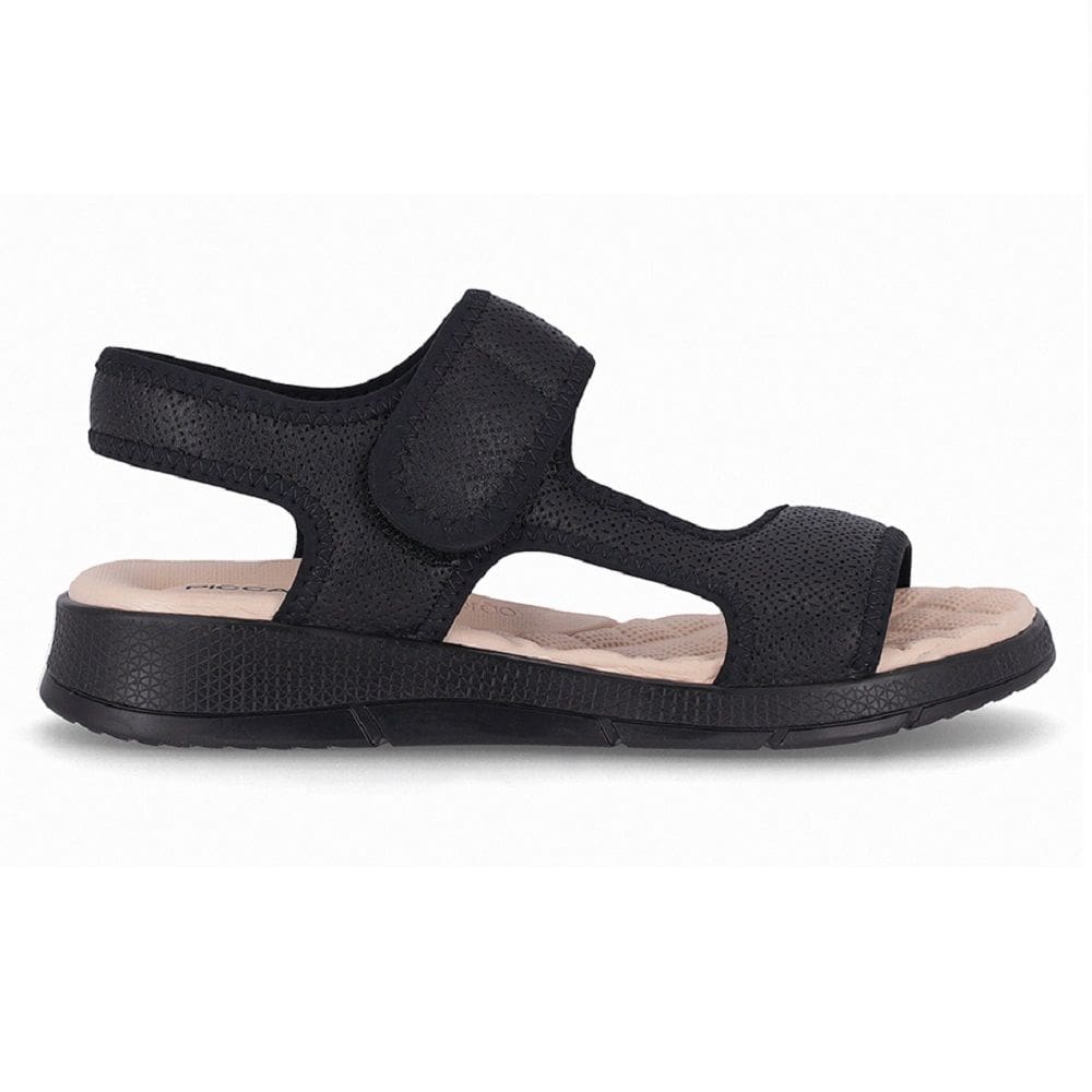 Sandália Papete Esporão Piccadilly Wide Fit 571004 Feminina - Preto