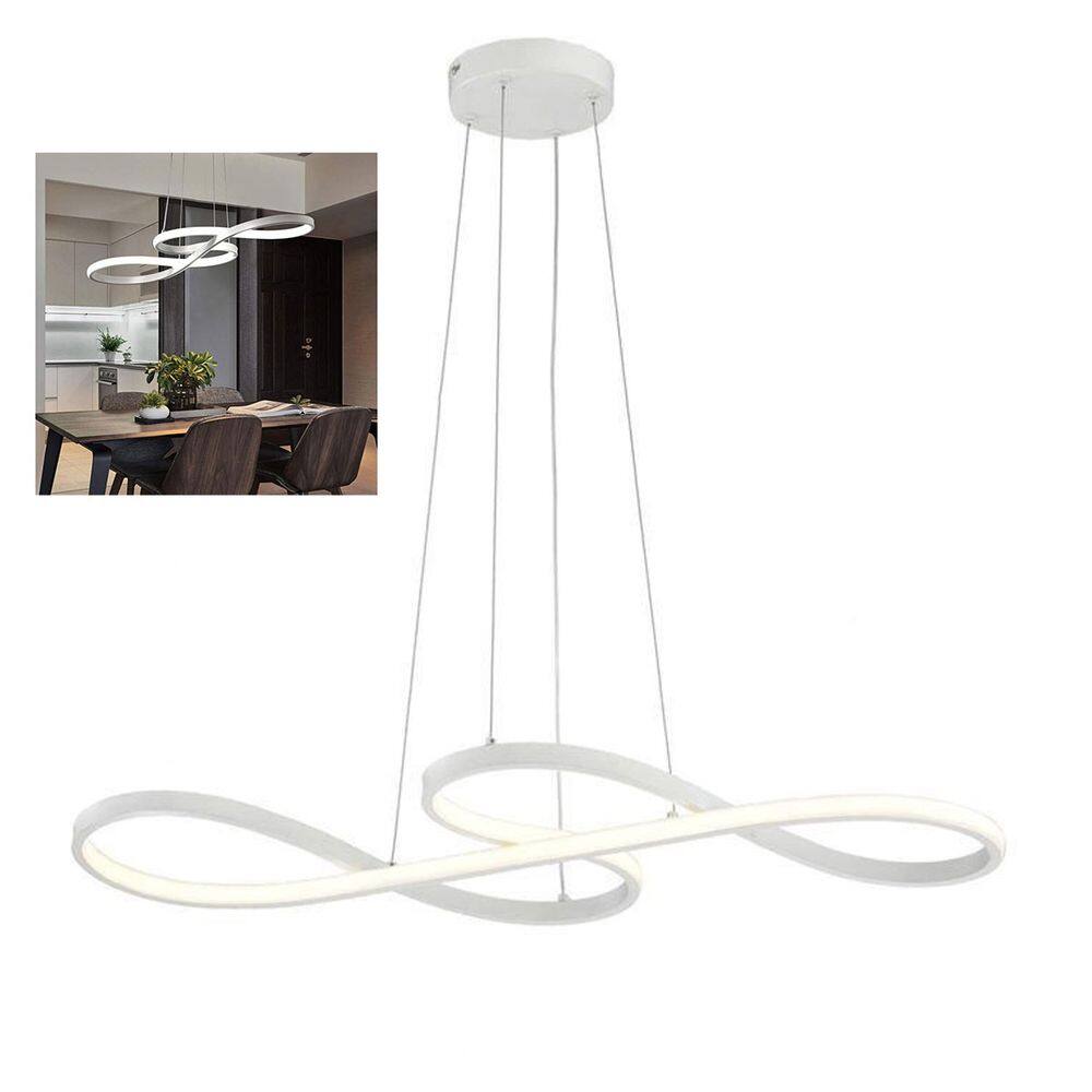 Lustre Pendente 3 em 1 Arco Infinito LED Iluminaçao Perfil Recepçao Hall de Entrada Residencial Comercial
