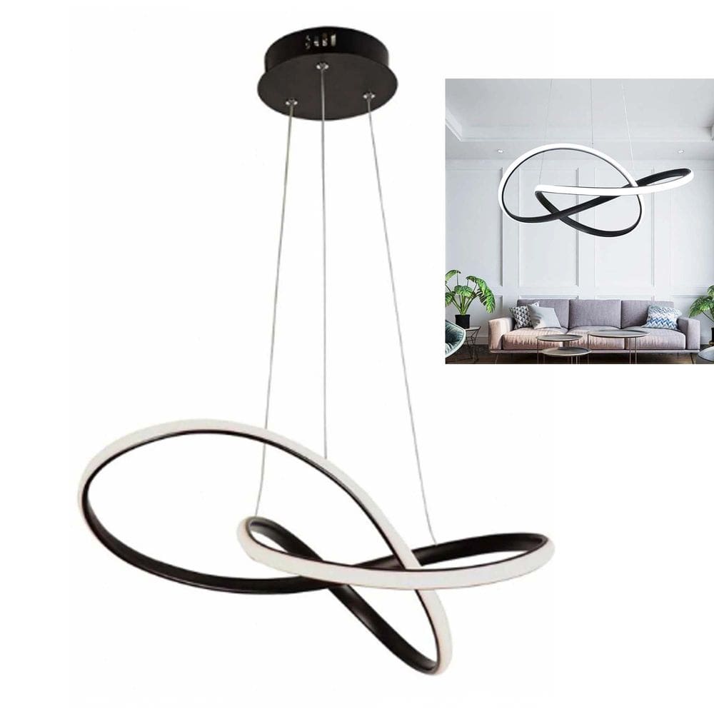 Lustre Luminária 3 em 1 Orgon Infinito Pendente Iluminação Arco Led Perfil Luxo Sala de Jantar Moderno Quarto Ambiente Residencial Comercial Recepção