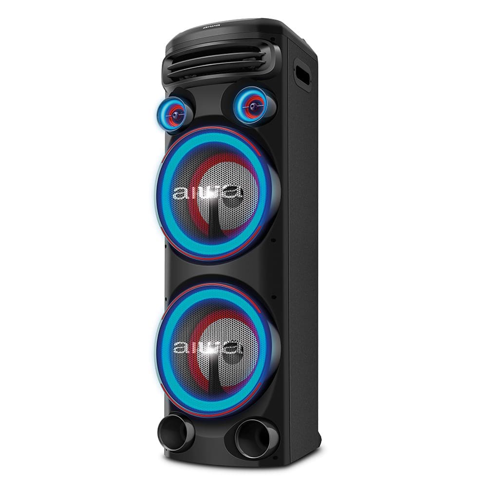 Torre de Som AIWA T2W-01 2200W 2 Woofers 10" BT RGB USB FM DJ