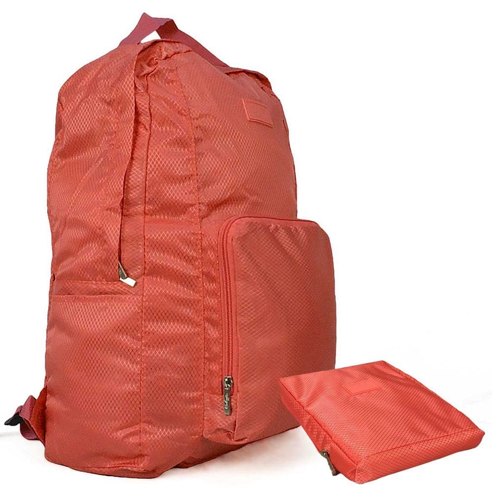 Mochila Escolar Viagem Bolsa Academia Unissex Dobrável Salmão CBRN17577