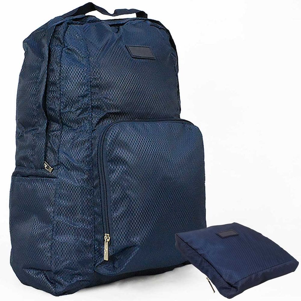 Mochila Escolar Viagem Bolsa Academia Unissex Azul Escuro Dobrável CBRN17546