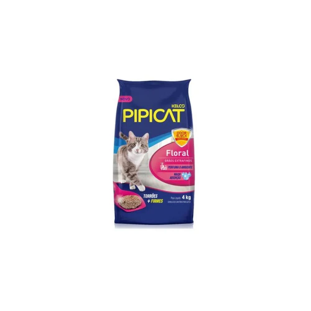 Areia Sanitária Gatos Pipicat Floral 4kg