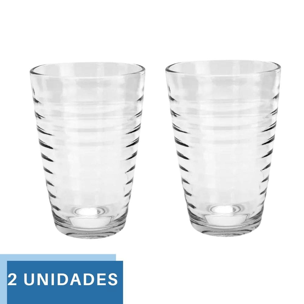 2 Copos de Vidro de água e Suco 200ML Alta Resistência