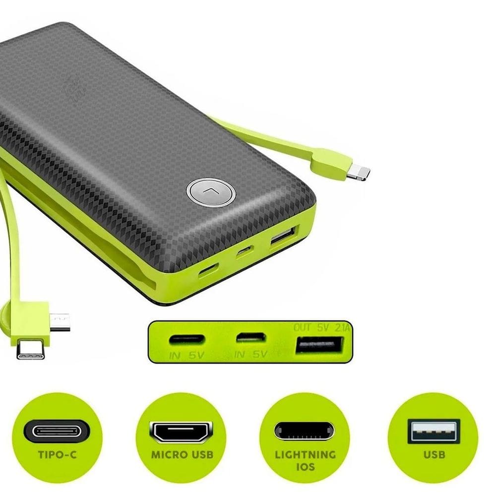 Power Bank 20000Mah Portátil E Rápido Múltiplas Saídas