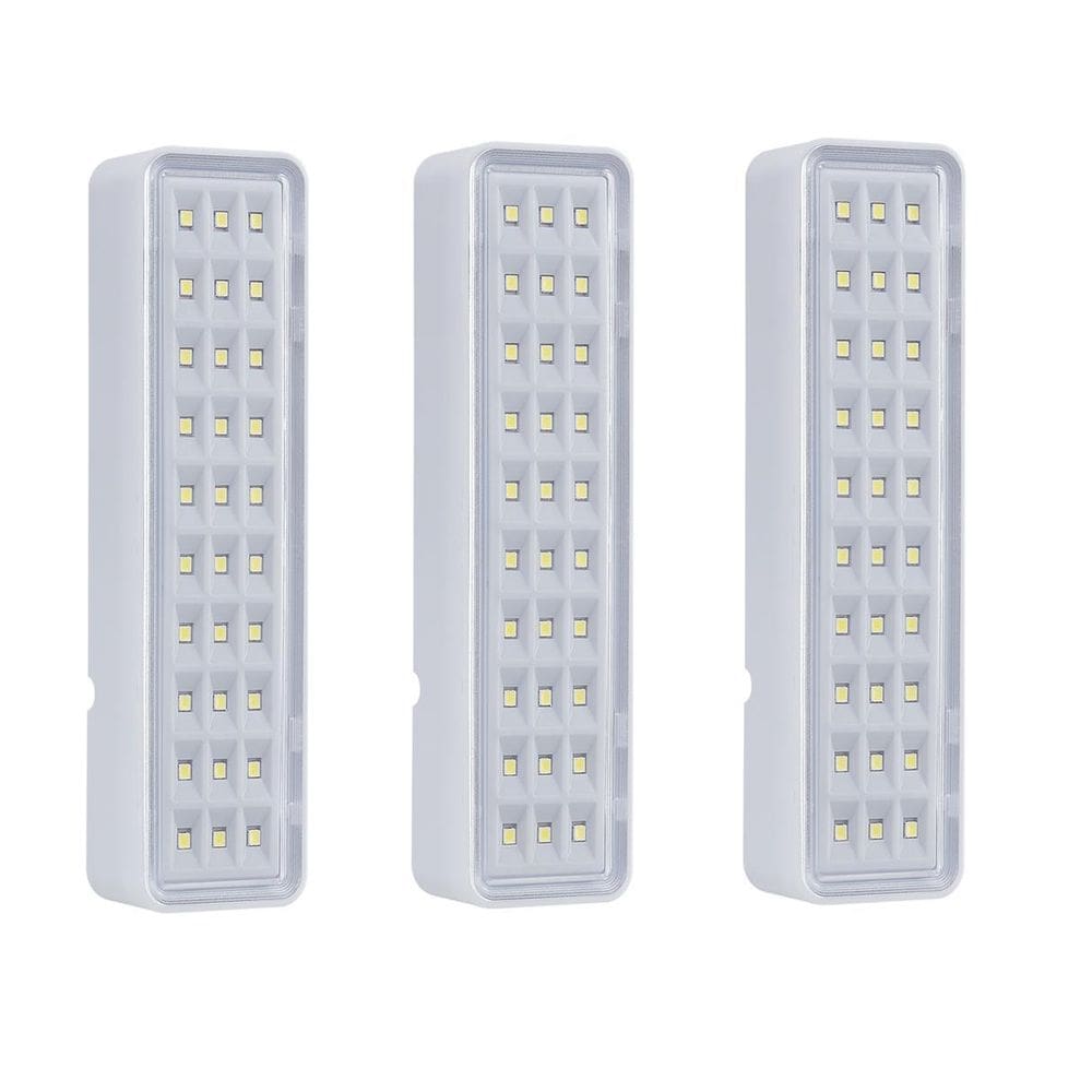 Kit 03 Luminária Luz Emergência Lea 30 Leds Intelbras Bivolt