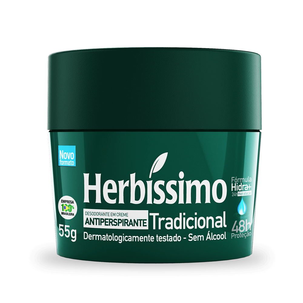 Kit Desodorante Creme Antitranspirante Herbissimo 55G Tradicional e Talco - 2 unidades