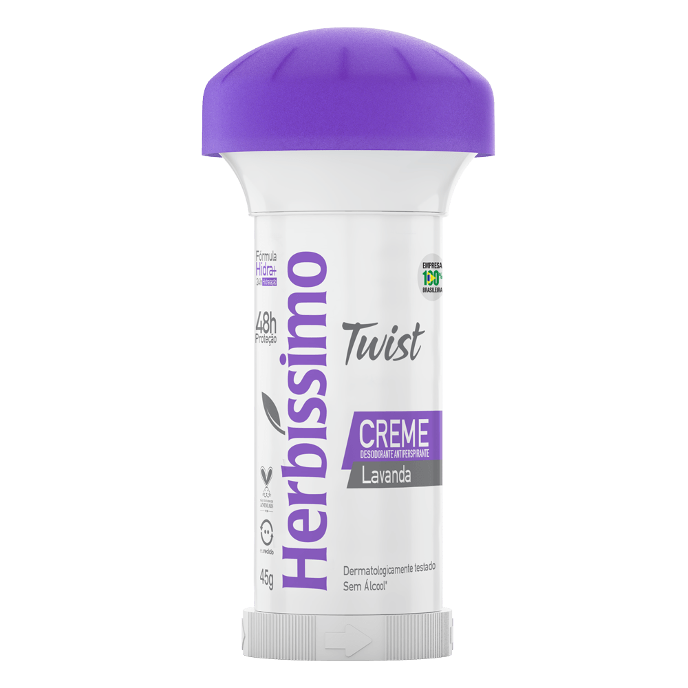 Kit Desodorante Twist Antitranspirante Herbissimo Lavanda e Sensitive 45G c/2 unidades