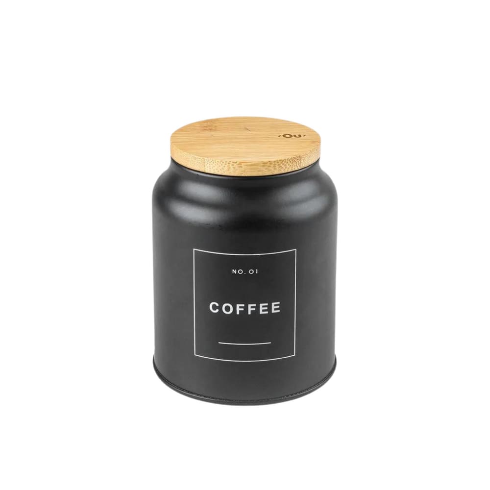 Porta Condimentos Em Metal Com Tampa Em Bambu Sense Coffee 1,1L Ou