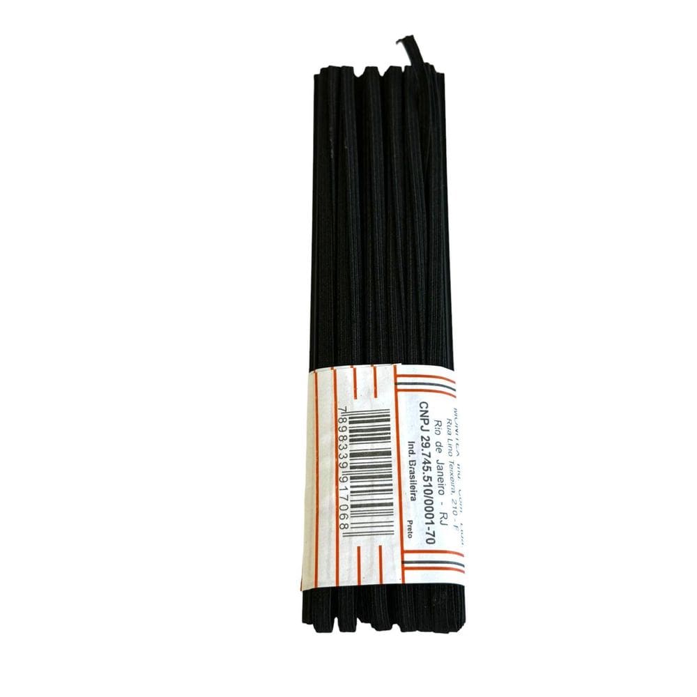 Kit 6Un Elástico Chato N6, 4Mm, Preto Poliéster 10 Metros