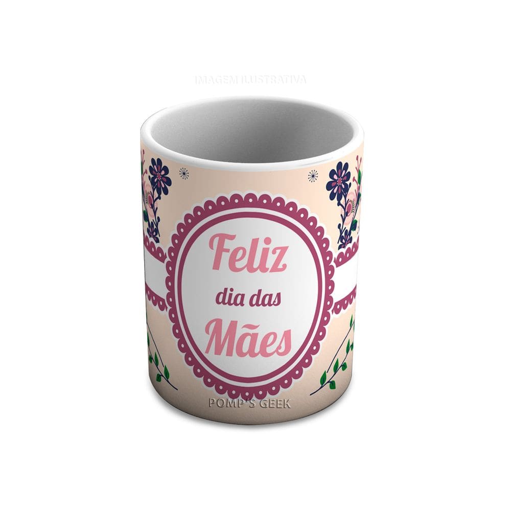 Caneca de Ceramica Feliz Dia das Mães 325 Ml