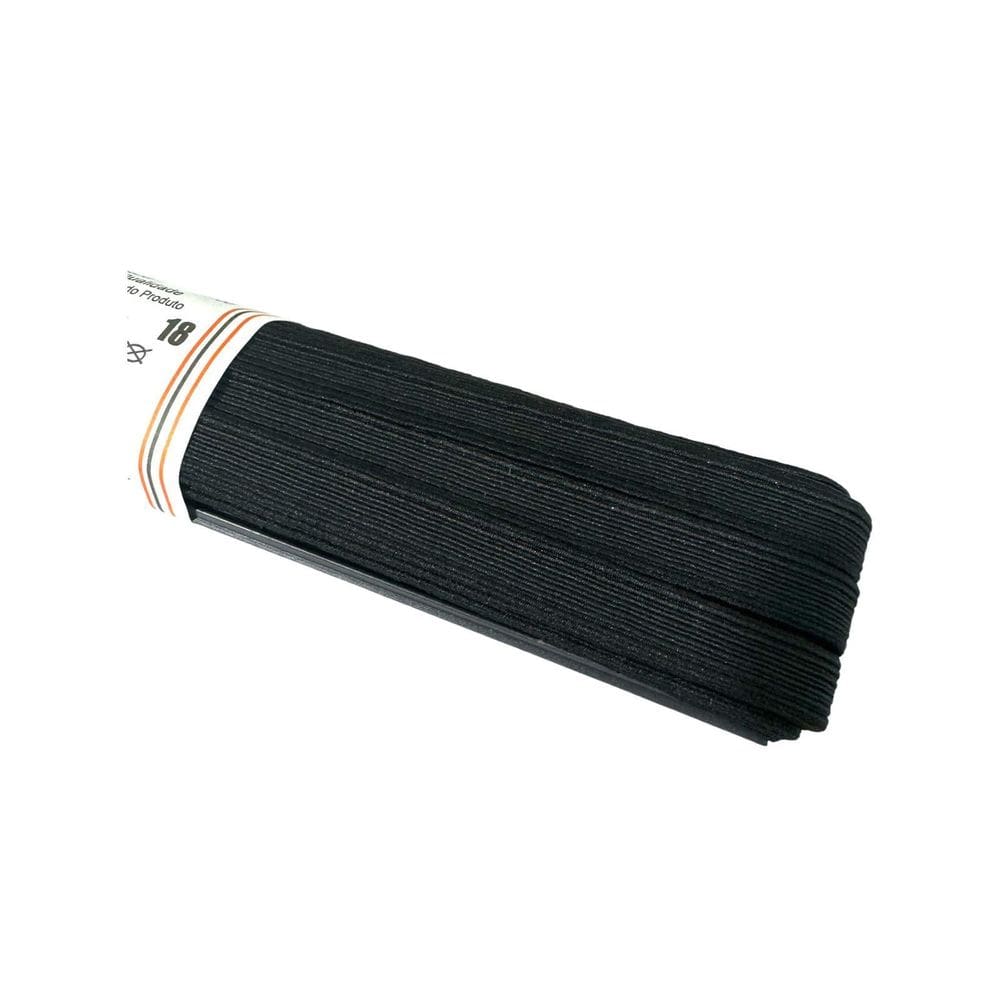 Elástico Chato Preto 9Mm Nº 14 De 10 Metros Para Costura