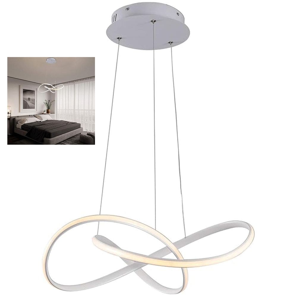 Lustre Pendente 3000K LED Arco Infinito Perfil Hall de Entrada Decoraçao Sala Recepçao Hotel Ambiente Moderno