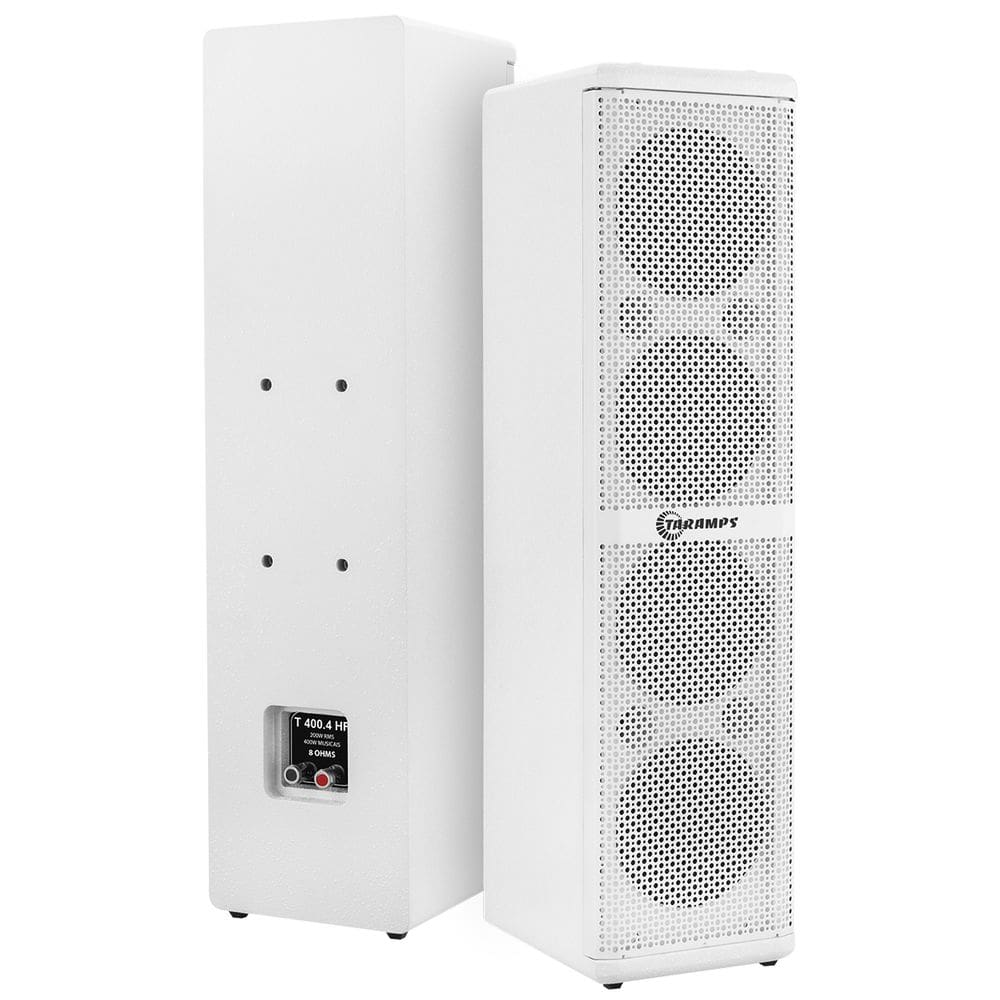 Caixa De Som Vertical Taramps T 400.4 Hf 8 Ohms Branco