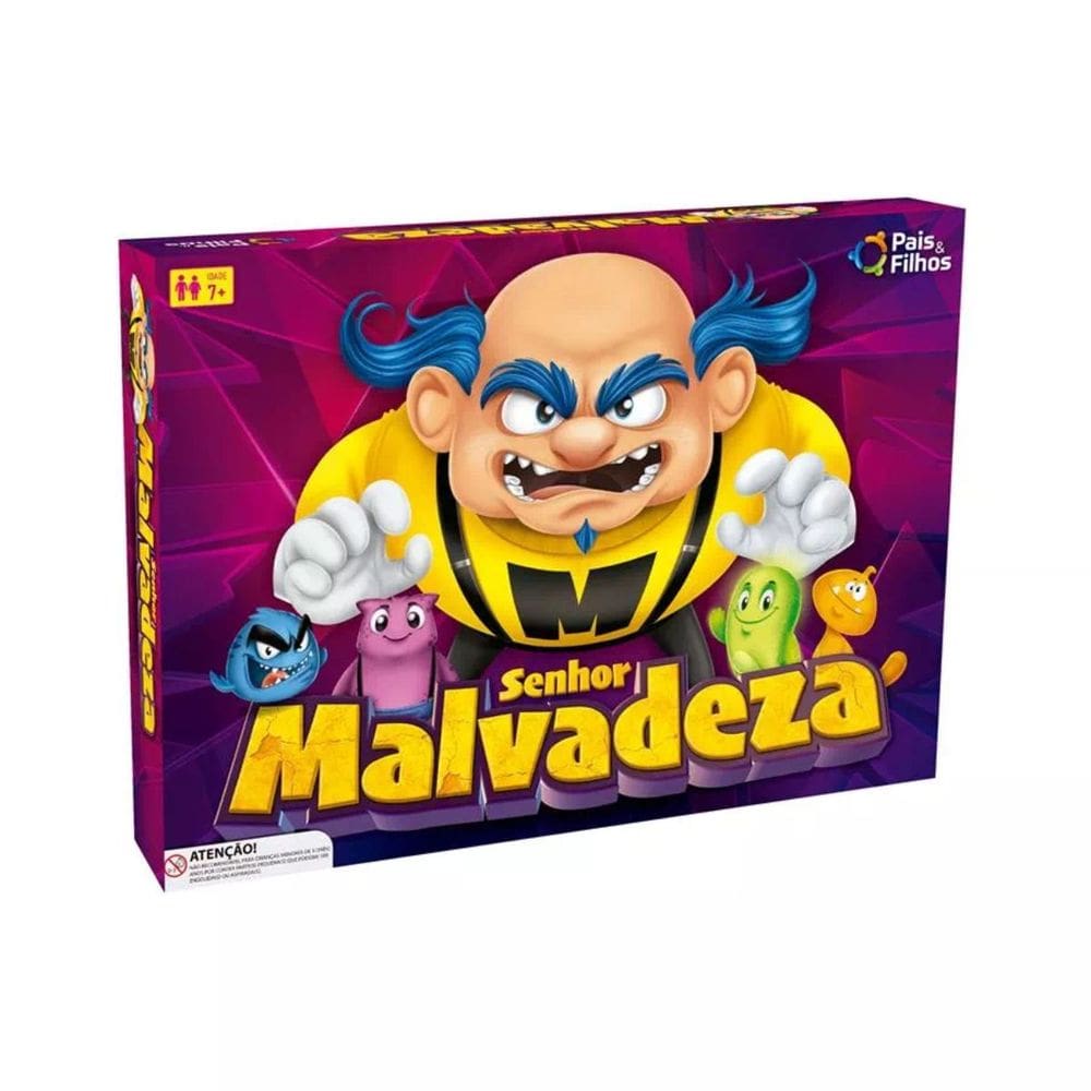 Jogo de Tabuleiro Senhor Malvadeza Infantil +7 Anos Estratégias Pais e Filhos