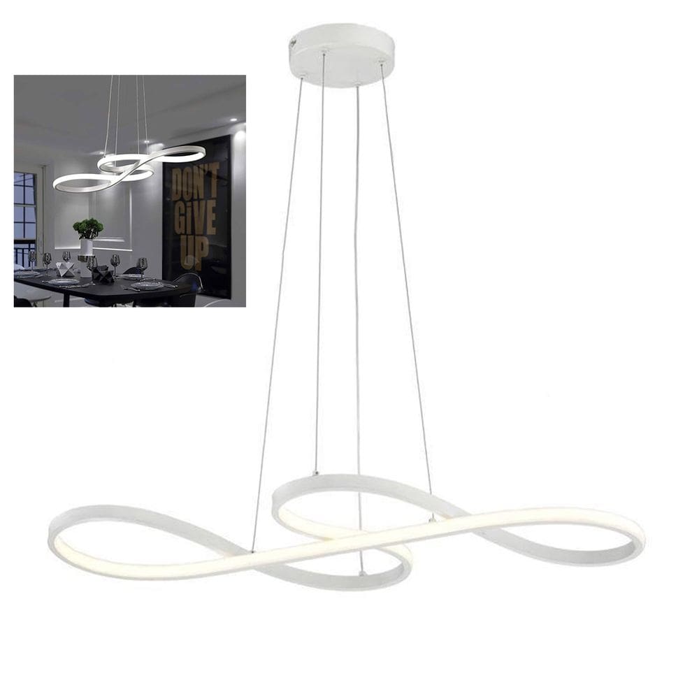 Lustre Arco Infitino 3 em 1 LED Pendente Perfil Iluminaçao Luxo Sala Recepçao Hall de Entrada Restaurante
