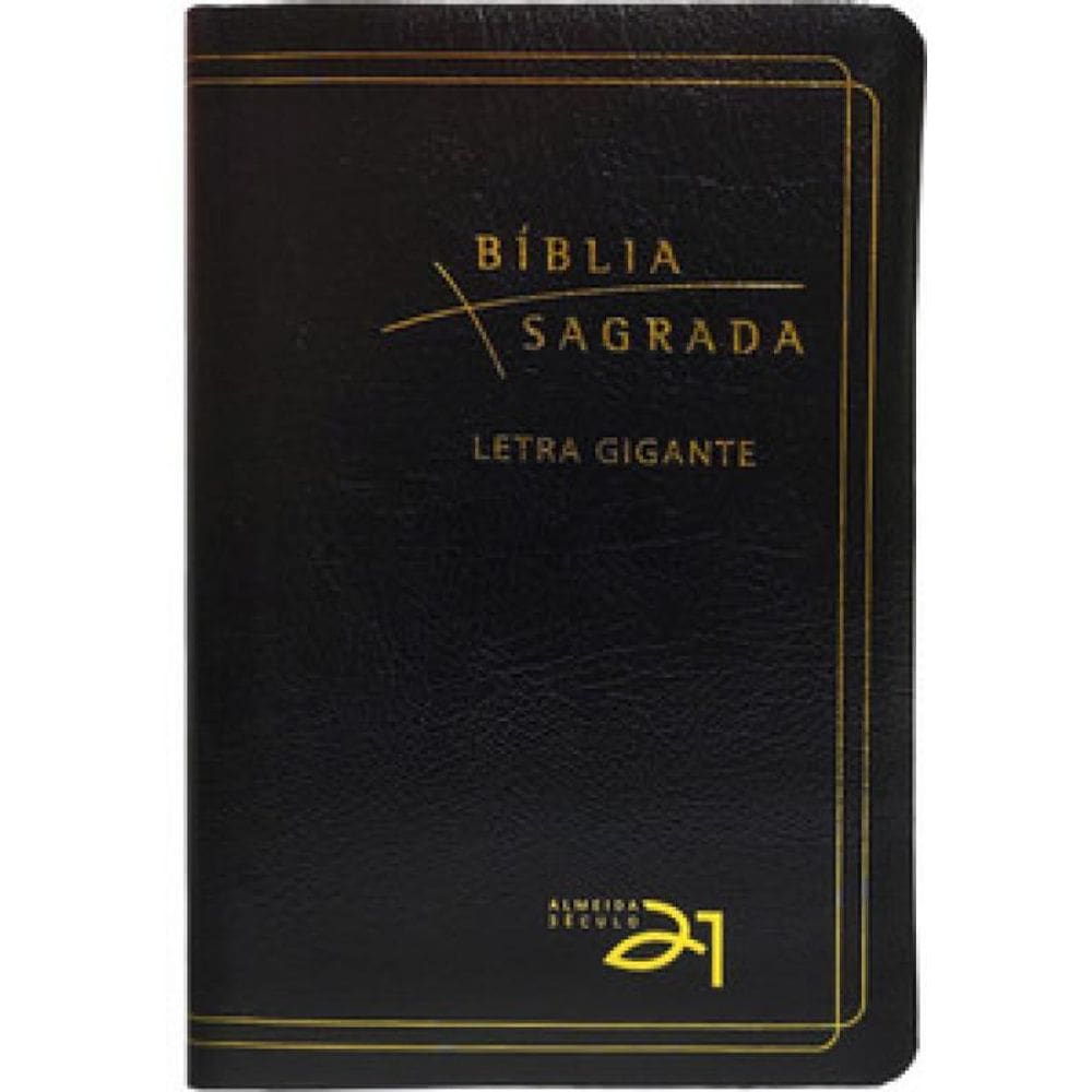 Bíblia A21 Letra Gigante Luxo - Couro Bonded Preta