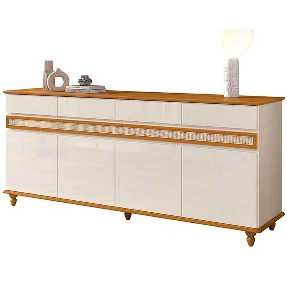 Buffet Açores 4 Portas 4 Gavetas EDN Cor Off White Cedro