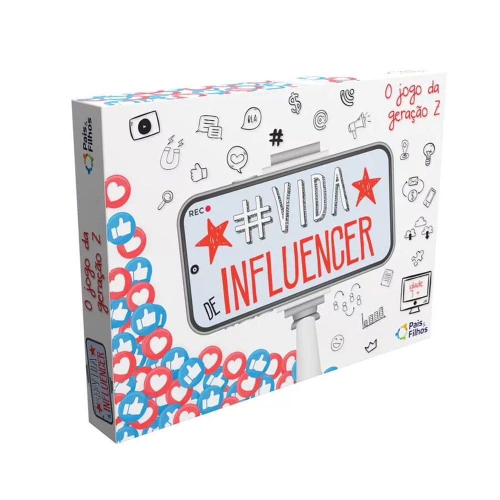 Jogo de Tabuleiro Vida de Influencer Divertido Criativo Estratégico Pais e Filhos