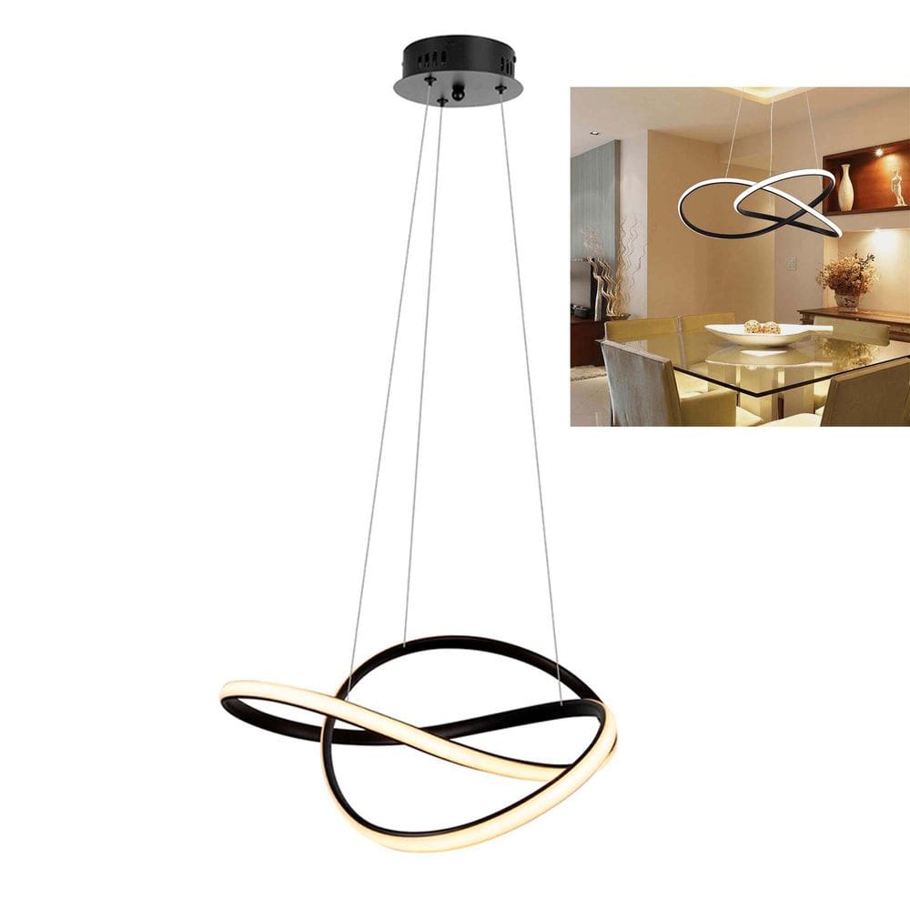 Lustre Luminária 3 em 1 Orgon Moderno Pendente Arco Led Perfil Infinito Luxo Sala de Jantar Iluminação Quarto Ambiente Residencial Recepção Comercial