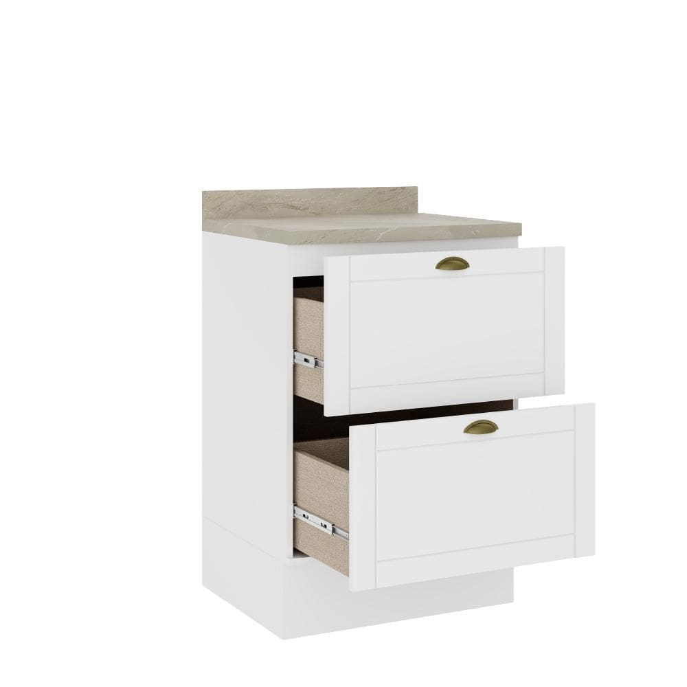 Balcão Milla MDF 2 Gavetas Branco 60cm Carraro