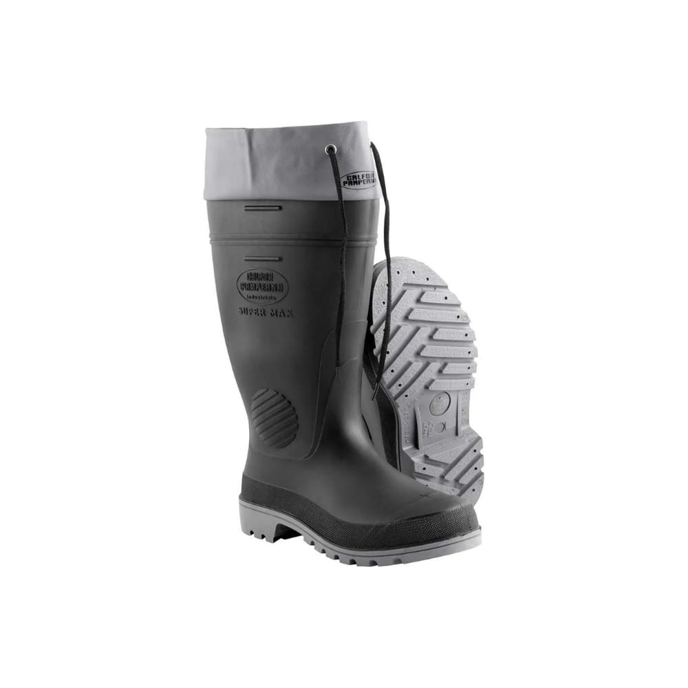 Bota Borracha Pvc Cinza Com Amarra - Calfor