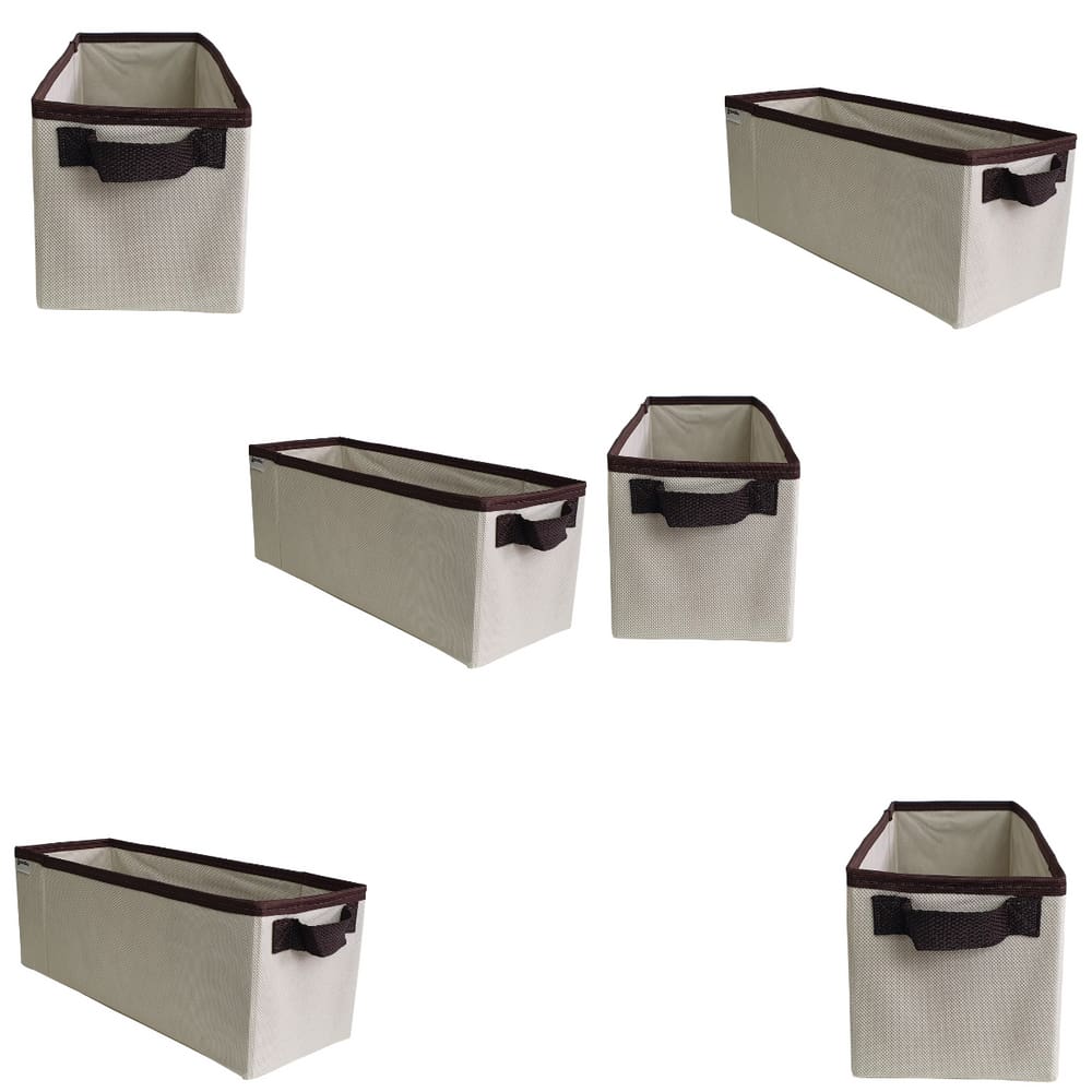 Kit 6 Caixas Organizadora Multiuso Armário Closet Guarda-Roupas Gavetas - 14x15x38