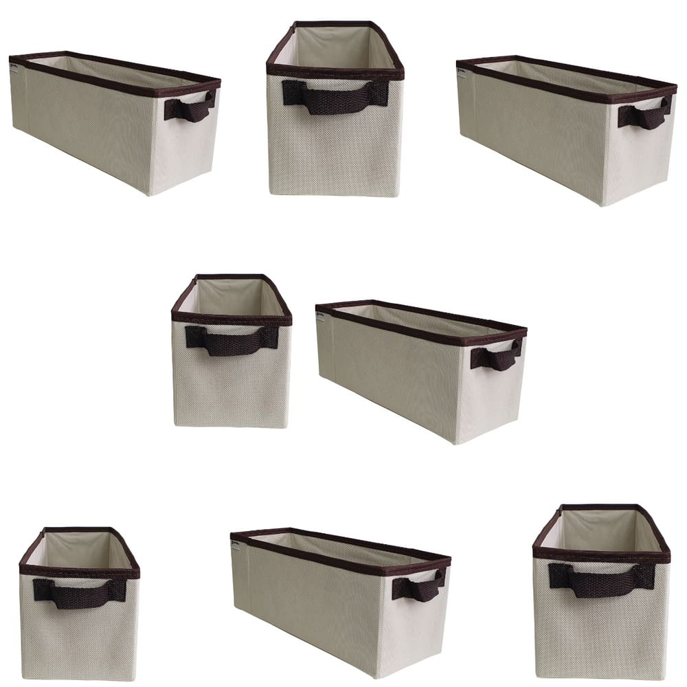 Kit 8 Caixas Organizadora Multiuso Armário Closet Guarda-Roupas Gavetas - 14x15x38