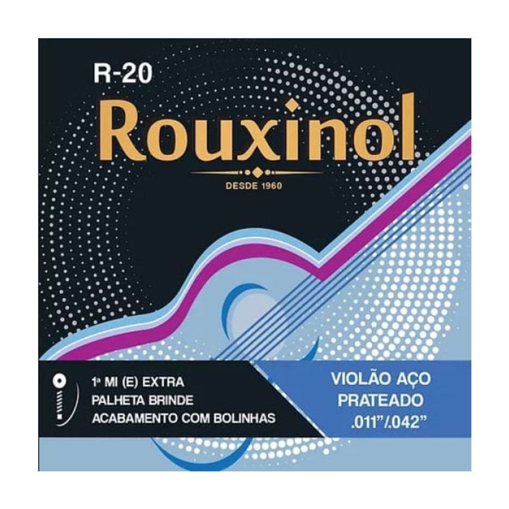 Encordoamento Para Violao Aço 6 Cordas Rouxinol Inox (.011 - .042) - R20