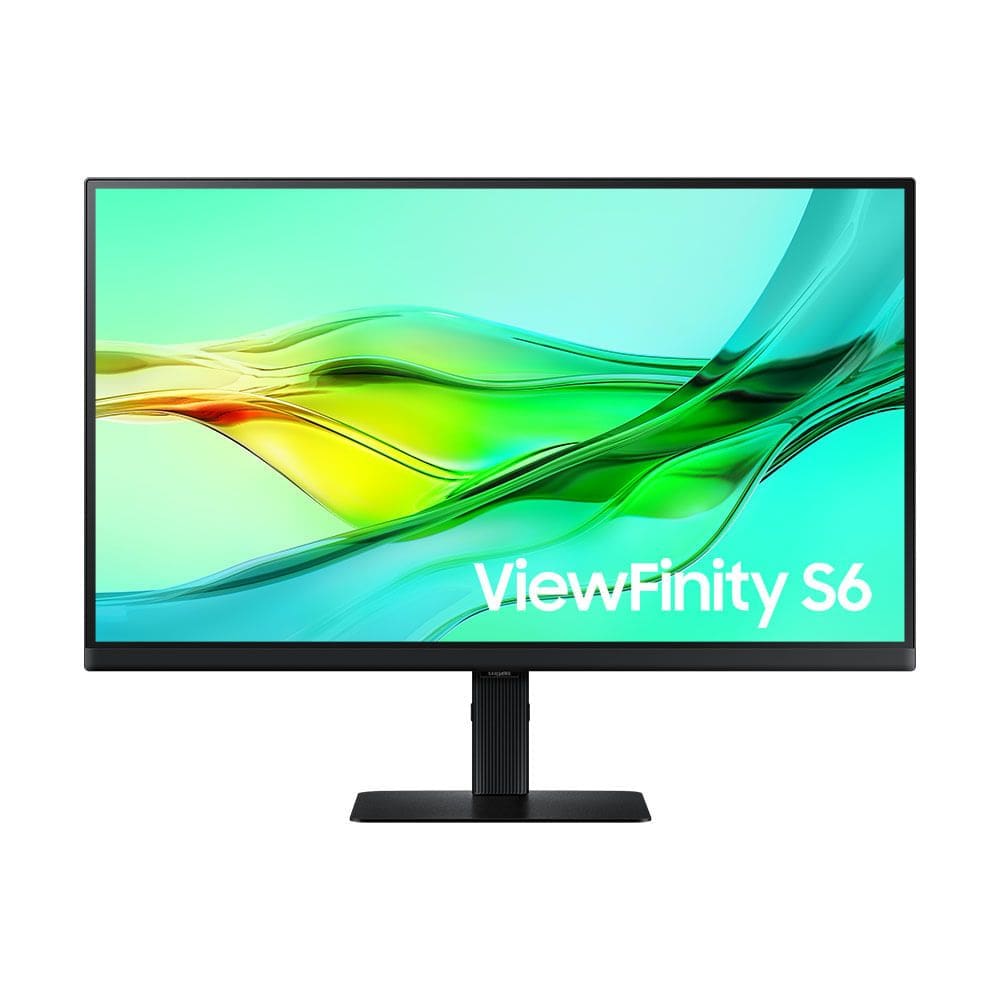 Monitor Samsung ViewFinity S6 27\" 2024 QHD, Tela Plana, Painel IPS, 100Hz, 5ms, HDR10, HAS, HDMI, DP, USB-c, LAN, Eye Saver Mode
