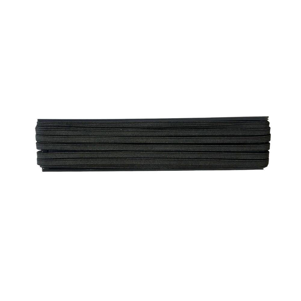 Kit 8 Elástico Chato N10, 6Mm, Preto Poliéster 10 Metros
