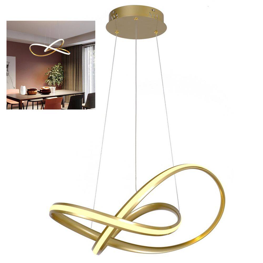 Lustre Pendente LED 3000K Moderno Arco Infinito Iluminaçao Hall de Entrada Sala Recepçao Moderno Residencial Comercial