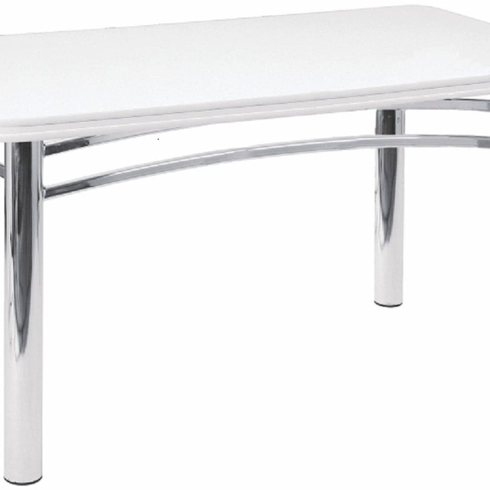 Mesa para Sala de Jantar Adriana Branco/Cromado