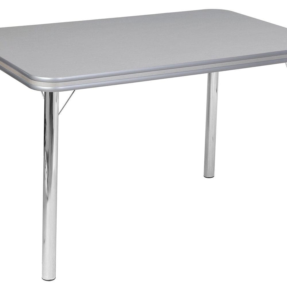Mesa para Sala de Jantar Gisele Estilo Clássico Cromado/Cinza