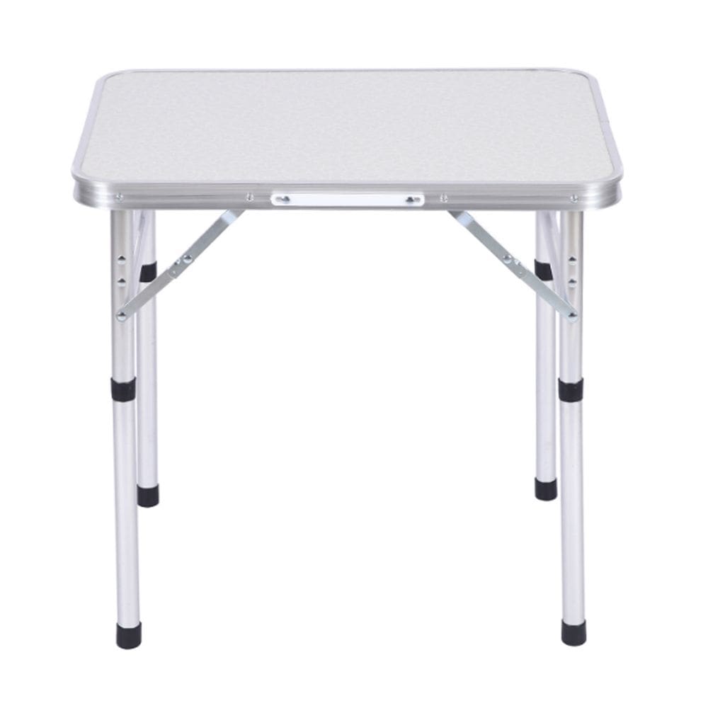 Mesa Dobravel Portatil Maleta Retangular Com Ajuste Altura Alumínio Cor Branco Camping Praia Piquenique 60*45*56cm WCT FITNESS