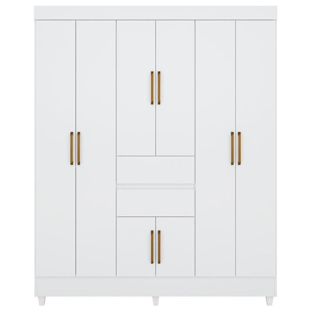 Guarda Roupa Casal 08 Portas 82060 Branco Demobile Branco