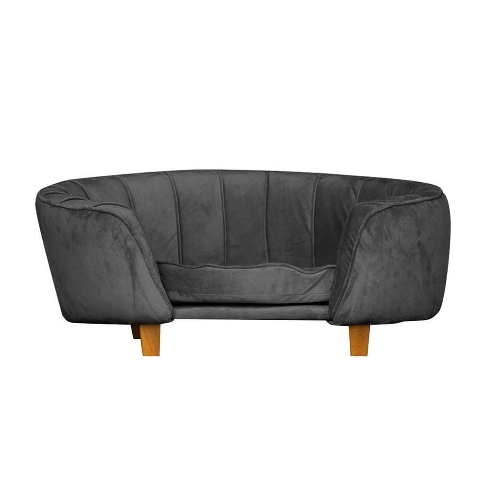 Poltrona Cama Caminha Pet Laddi Veludo Grafite Dvinn Grafite