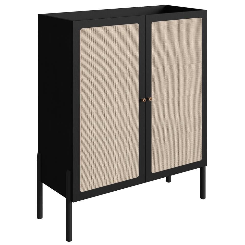 Balcao Cafe Bar 2 Portas 93 Cm Pes Madeira 27929 Oslo Nero Artesano Nero