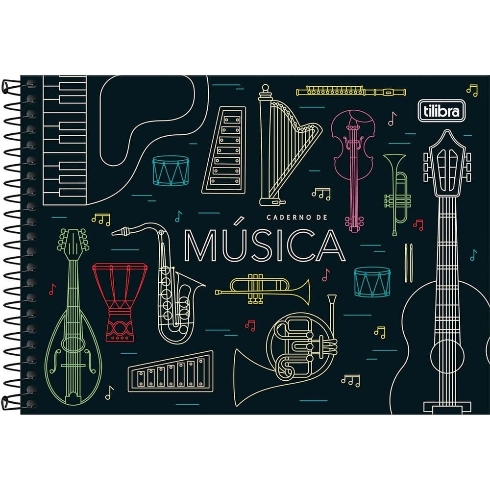 Caderno Pequeno de Música Espiral Capa Dura 80 Folhas Tilibra