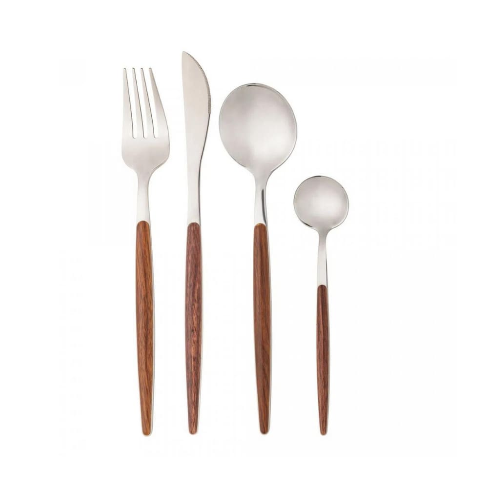 Faqueiro Em Inox Organic Com 24 Peças Lyor