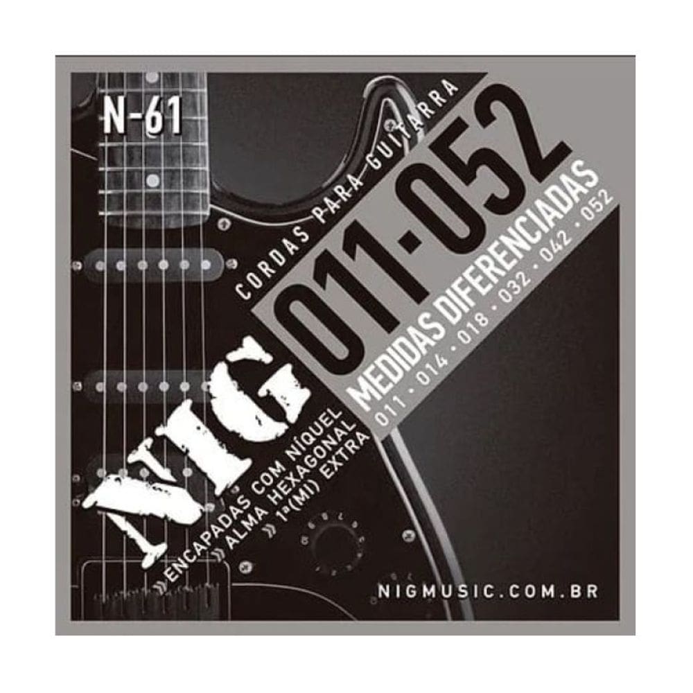 Encordoamento Para Guitarra Tradicional 6 Cordas Nig (.011 - .052) - N61