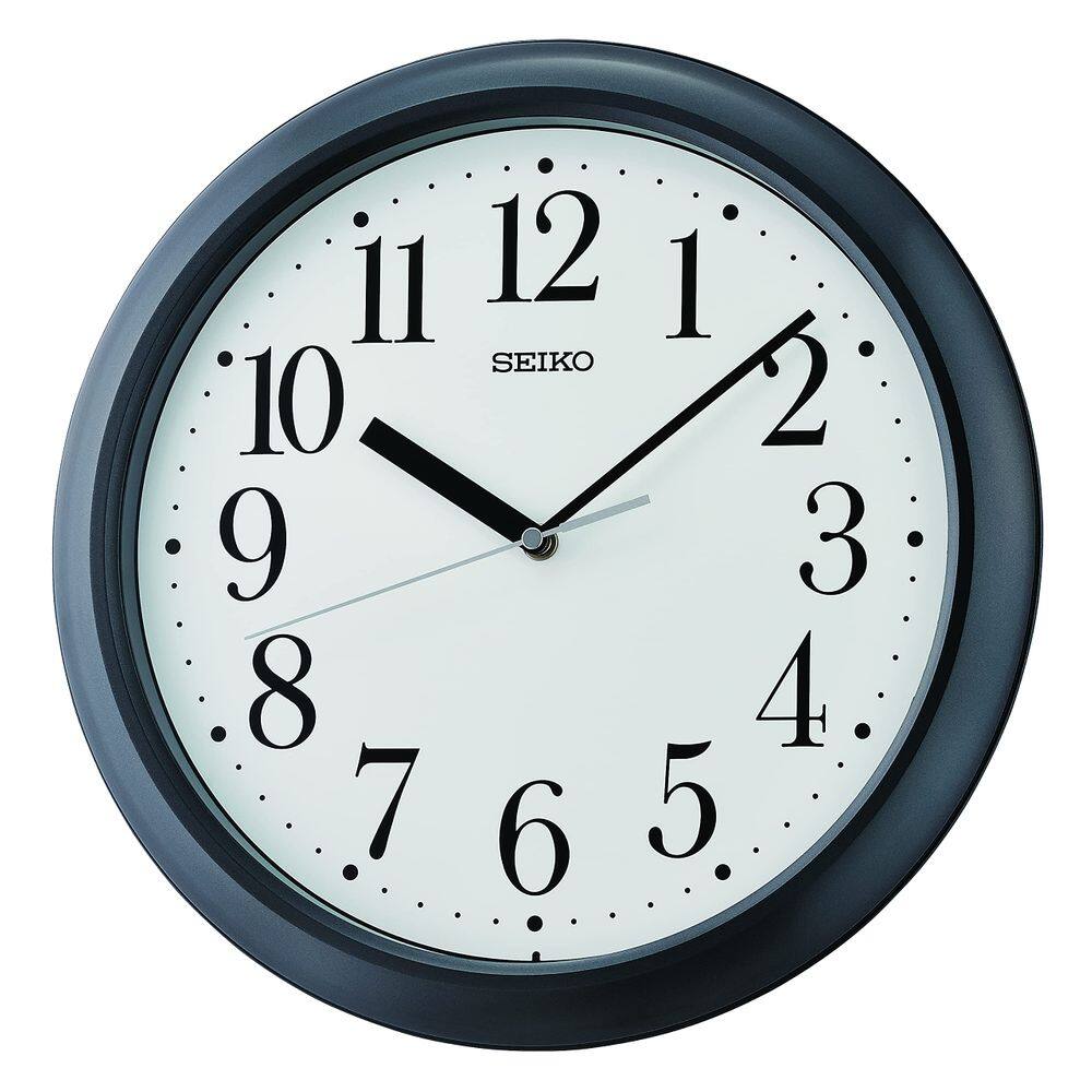 Relógio de parede Seiko Yori 12 polegadas metálico preto