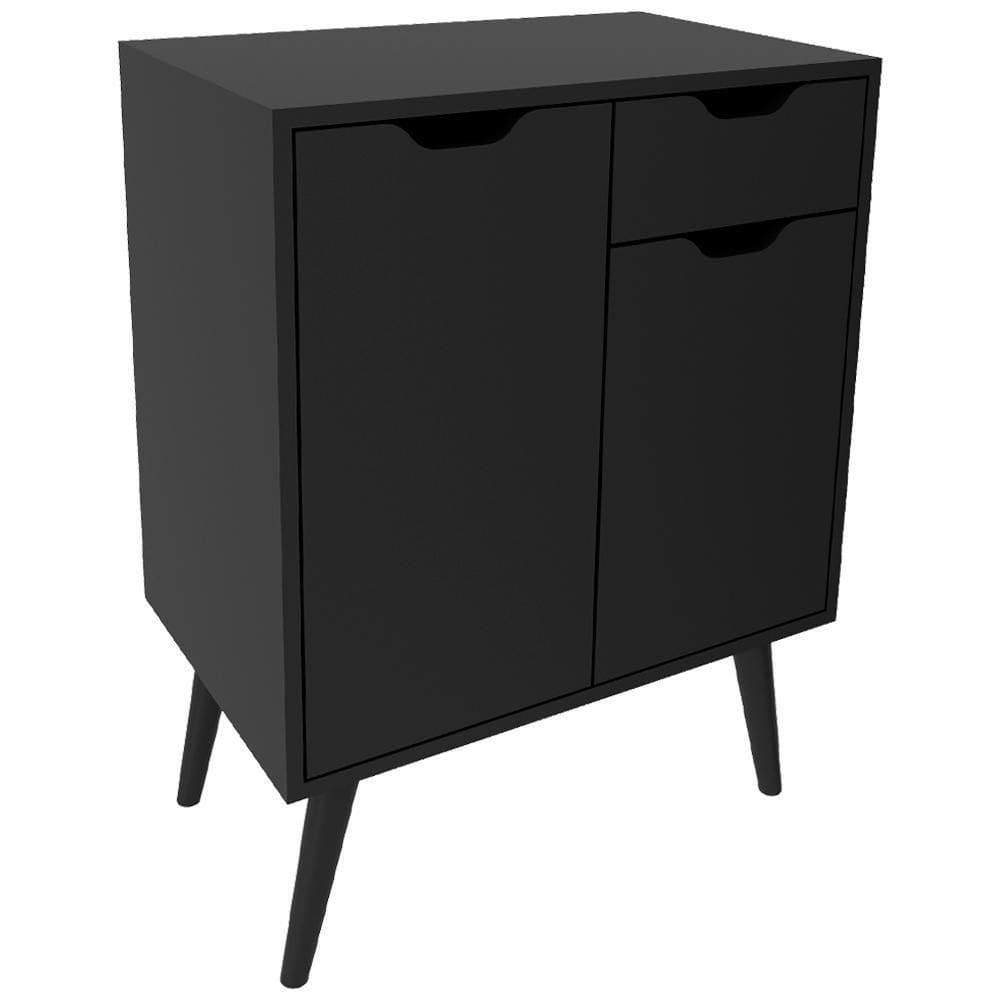 Gabinete Para Banheiro 2 Portas 1 Gaveta Bn3637 Preto